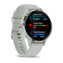Умные часы Garmin Venu 3S 41mm Advanced GPS Smartwatch Sage Gray Silver с серо-зеленым ремешком