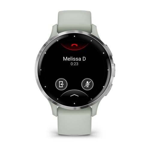 Умные часы Garmin Venu 3S 41mm Advanced GPS Smartwatch Sage Gray Silver с серо-зеленым ремешком