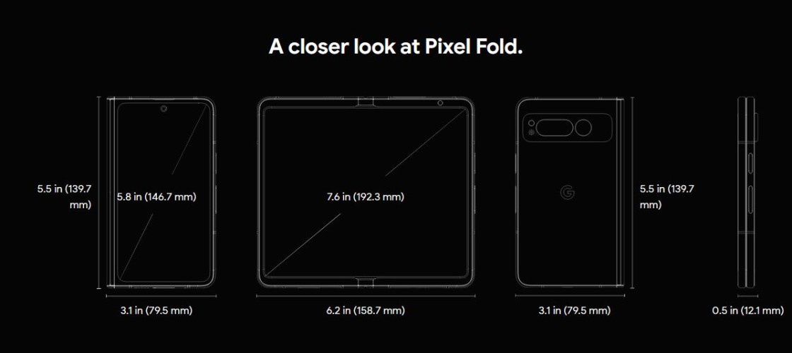 Смартфон Google Pixel Fold 12/512Gb Obsidian