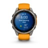 Умные часы Garmin Fenix 8 47mm Amoled Sapphire Lens DLC Титановый с оранжевый ремешком