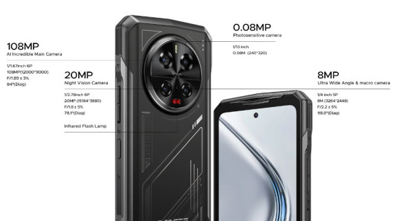 Смартфон Doogee V40 5G 12/512Gb Midnight Silver