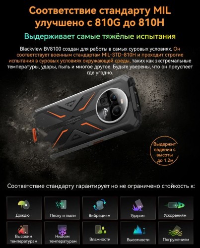 Смартфон Blackview BV8100 8/256Gb Black