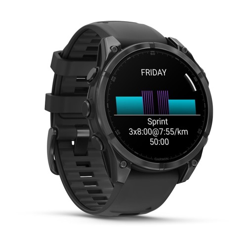 Умные часы Garmin Fenix 8 47mm Amoled Slate Grey с черным ремешком