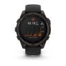 Умные часы Garmin Fenix 8 47mm Sapphire Solar Carbon Grey DLC Титановые с черным ремешком