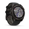 Умные часы Garmin Fenix 8 47mm Sapphire Solar Carbon Grey DLC Титановые с черным ремешком