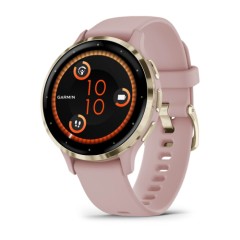 Умные часы Garmin Venu 3S 41mm Advanced GPS Smartwatch Pink Dawn Gold с розовым ремешком